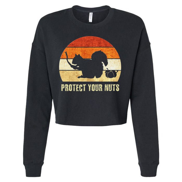 Squirrel Protect Your Nuts Forest Rodent Cropped Pullover Crew