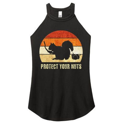 Squirrel Protect Your Nuts Forest Rodent Women's Perfect Tri Rocker Tank