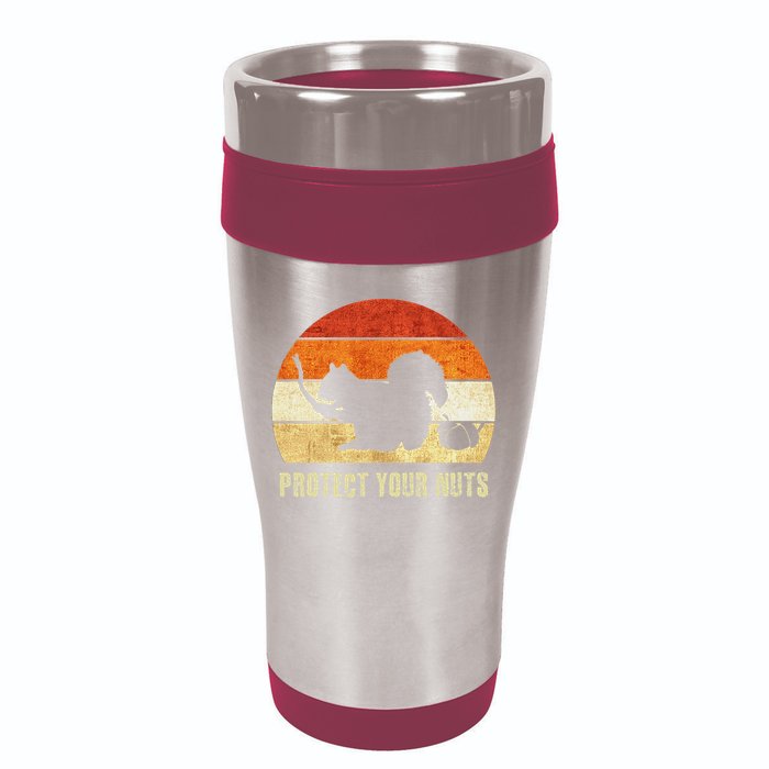 Squirrel Protect Your Nuts Forest Rodent 16oz Travel Tumbler