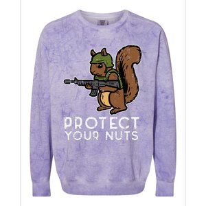 Squirrel Protect Your Nuts Funny Chipmunk Women Boy Colorblast Crewneck Sweatshirt