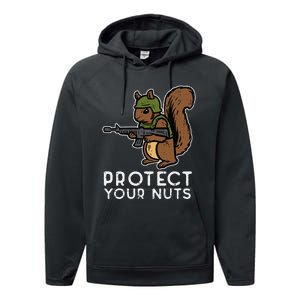 Squirrel Protect Your Nuts Funny Chipmunk Women Boy Performance Fleece Hoodie