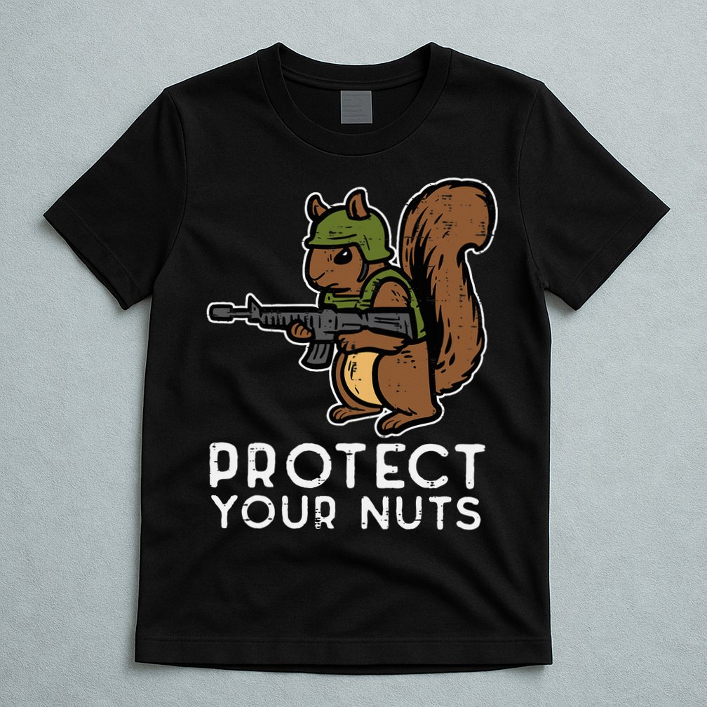Squirrel Protect Your Nuts Funny Chipmunk Women Boy T-Shirt