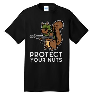 Squirrel Protect Your Nuts Funny Chipmunk Women Boy Tall T-Shirt