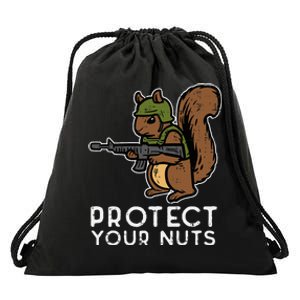 Squirrel Protect Your Nuts Funny Chipmunk Women Boy Drawstring Bag