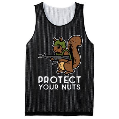 Squirrel Protect Your Nuts Funny Chipmunk Women Boy Mesh Reversible Basketball Jersey Tank