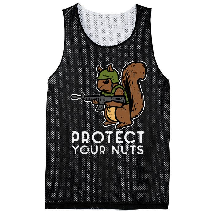 Squirrel Protect Your Nuts Funny Chipmunk Women Boy Mesh Reversible Basketball Jersey Tank