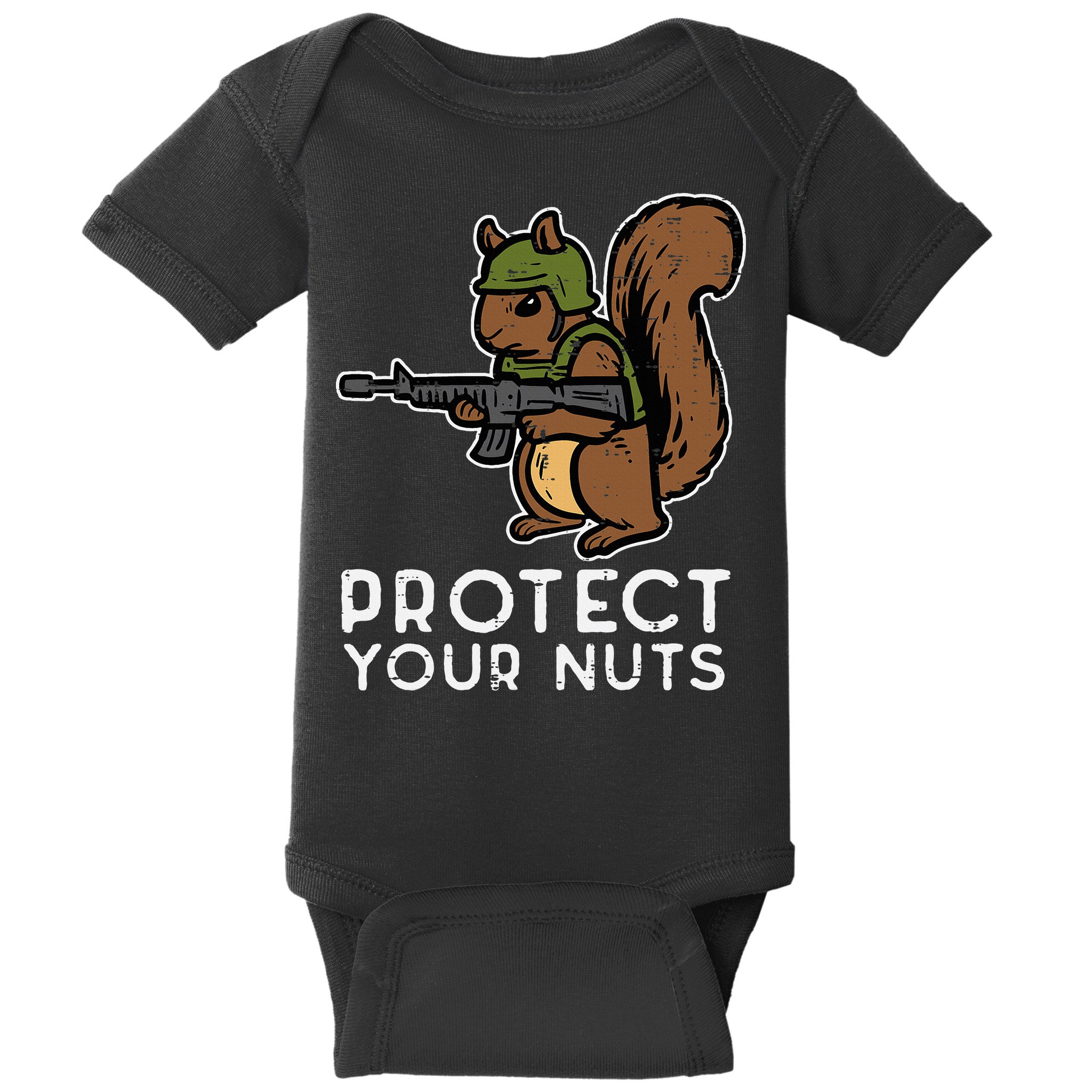 Squirrel Protect Your Nuts Funny Chipmunk Women Boy Baby Bodysuit