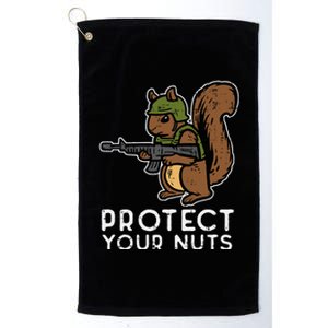 Squirrel Protect Your Nuts Funny Chipmunk Women Boy Platinum Collection Golf Towel