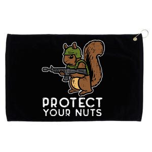 Squirrel Protect Your Nuts Funny Chipmunk Women Boy Grommeted Golf Towel