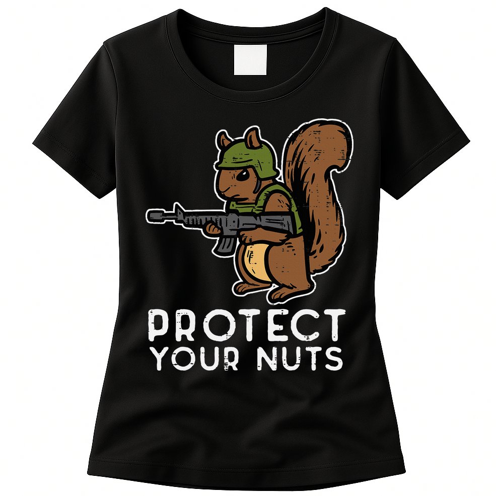 Squirrel Protect Your Nuts Funny Chipmunk Women Boy Womens T-Shirt