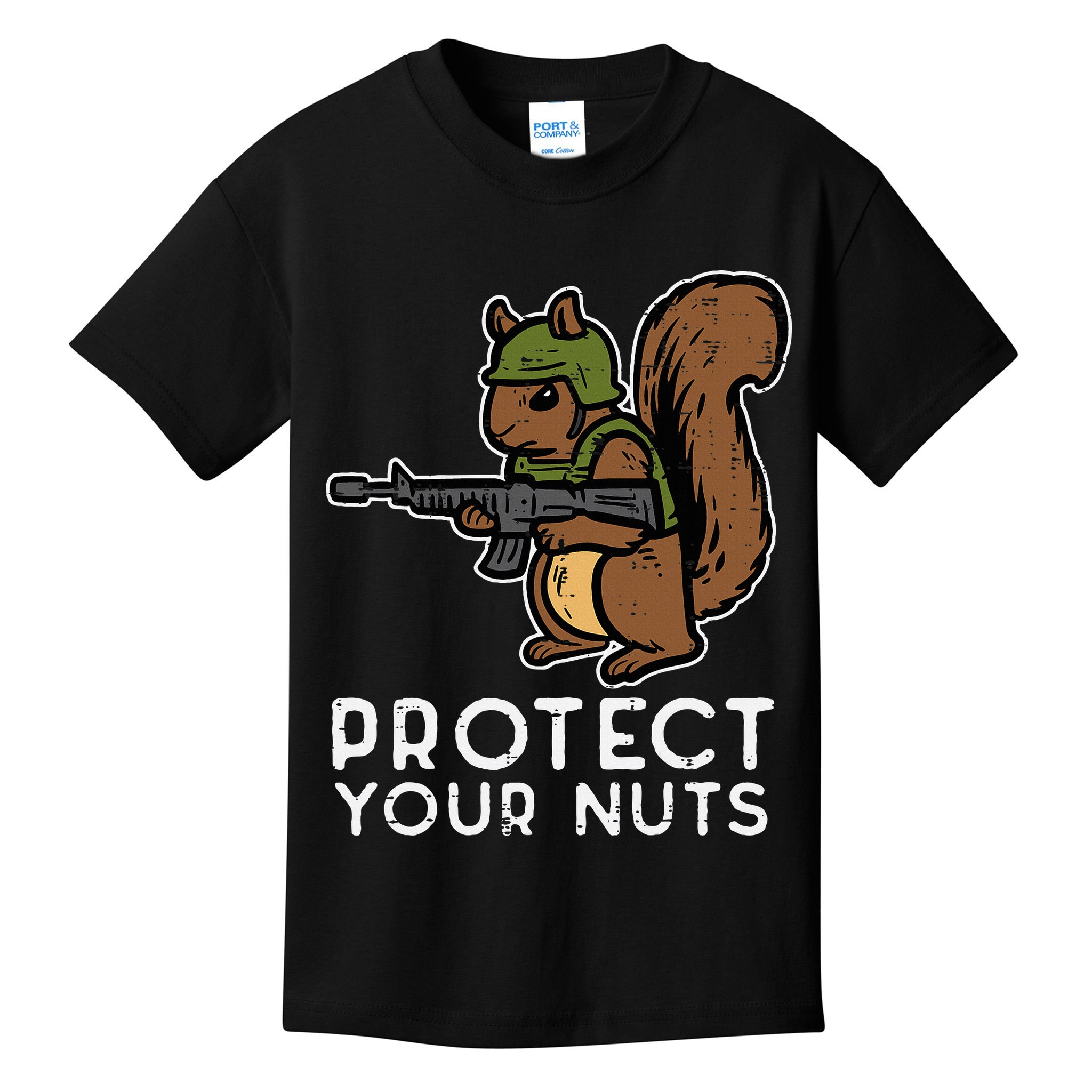 Squirrel Protect Your Nuts Funny Chipmunk Women Boy Kids T-Shirt