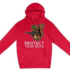 Squirrel Protect Your Nuts Funny Chipmunk Women Boy Premium Pullover Hoodie