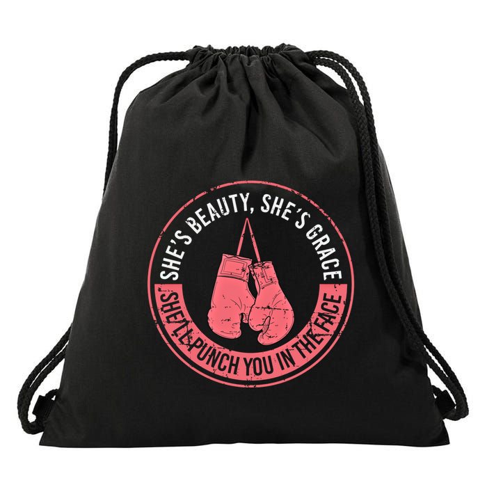 SheLl Punch You In The Face Boxing Kickboxing Boxing Gift Drawstring Bag