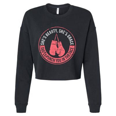 SheLl Punch You In The Face Boxing Kickboxing Boxing Gift Cropped Pullover Crew
