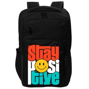 Stay Positive Yellow Smily Face Inspirational Quote Impact Tech Backpack