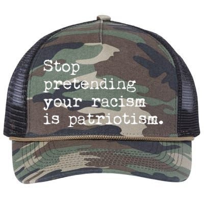 Stop Pretending Your Racism Is Patriotism Anti Racist Retro Rope Trucker Hat Cap