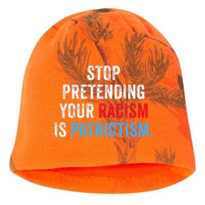 Stop Pretending Your Racism Is Patriotism Anti Trump Kati - Camo Knit Beanie