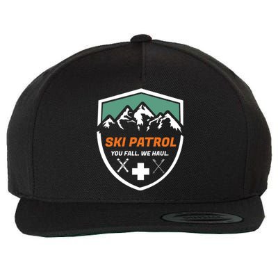 Ski Patrol You Fall We Haul Skier Assistance Skiing Apparel Meaningful Gift Wool Snapback Cap