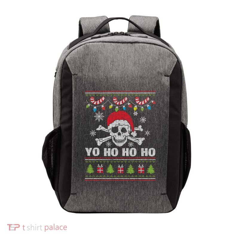 Santa Pirate Yo Ho Ho Ho Funny Santa Pirate Funny Christmas Vector Backpack