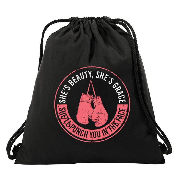 SheLl Punch You In The Face Boxing Kickboxing Boxing Gift Drawstring Bag