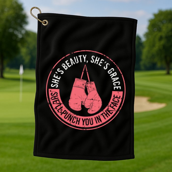 SheLl Punch You In The Face Boxing Kickboxing Boxing Gift Golf Towel