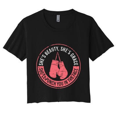 SheLl Punch You In The Face Boxing Kickboxing Boxing Gift Crop Top