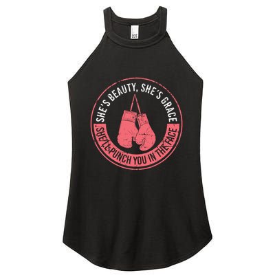 SheLl Punch You In The Face Boxing Kickboxing Boxing Gift Women's Perfect Tri Rocker Tank