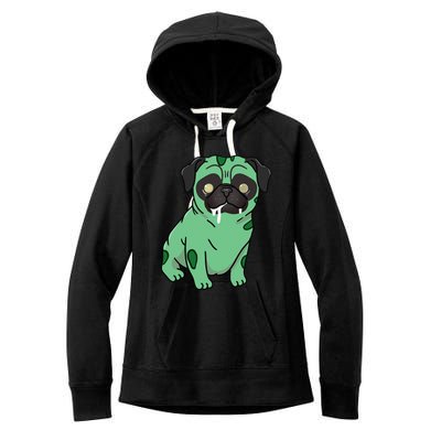 Spooky Pug Zombie Costume Women's Fleece Hoodie