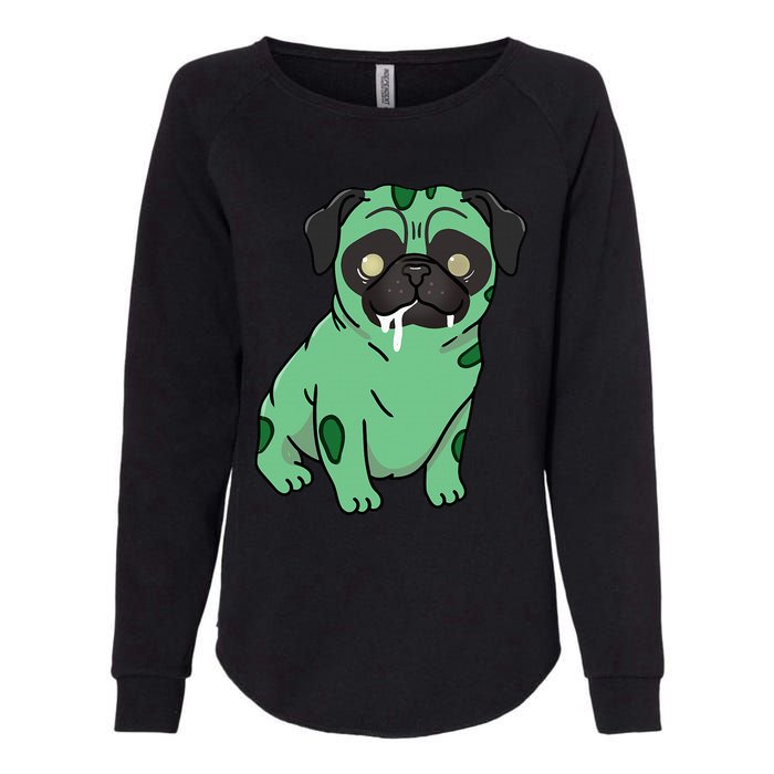 Spooky Pug Zombie Costume Womens California Wash Sweatshirt