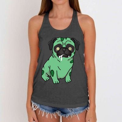 Spooky Pug Zombie Costume Women's Knotted Racerback Tank