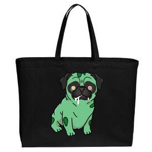 Spooky Pug Zombie Costume Cotton Canvas Jumbo Tote