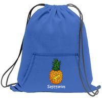 Sagittarius Pineapple Zodiac Sign Meaningful Gift Sweatshirt Cinch Pack Bag