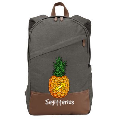 Sagittarius Pineapple Zodiac Sign Meaningful Gift Cotton Canvas Backpack