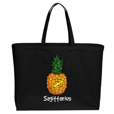 Sagittarius Pineapple Zodiac Sign Meaningful Gift Cotton Canvas Jumbo Tote