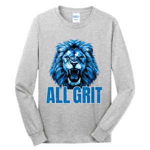 Spirit Quote All Grit Retro Lion Lover Tall Long Sleeve T-Shirt