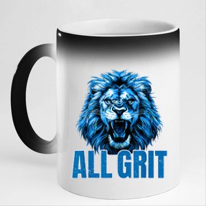 Spirit Quote All Grit Retro Lion Lover 11oz Black Color Changing Mug