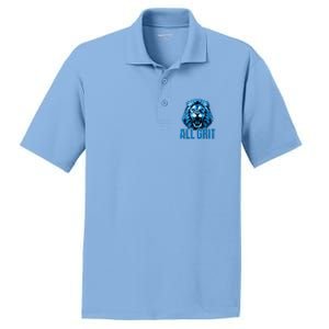 Spirit Quote All Grit Retro Lion Lover PosiCharge RacerMesh Polo