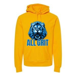 Spirit Quote All Grit Retro Lion Lover Premium Hoodie