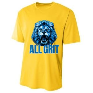 Spirit Quote All Grit Retro Lion Lover Performance Sprint T-Shirt