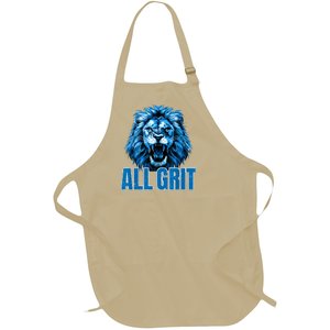 Spirit Quote All Grit Retro Lion Lover Full-Length Apron With Pockets