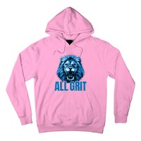 Spirit Quote All Grit Retro Lion Lover Hoodie