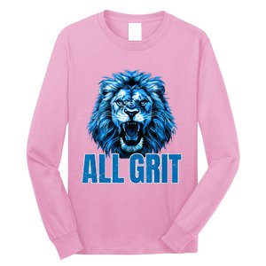 Spirit Quote All Grit Retro Lion Lover Long Sleeve Shirt