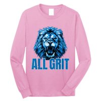 Spirit Quote All Grit Retro Lion Lover Long Sleeve Shirt