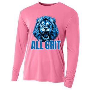 Spirit Quote All Grit Retro Lion Lover Cooling Performance Long Sleeve Crew