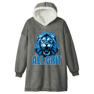 Spirit Quote All Grit Retro Lion Lover Hooded Wearable Blanket