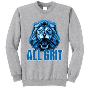 Spirit Quote All Grit Retro Lion Lover Tall Sweatshirt