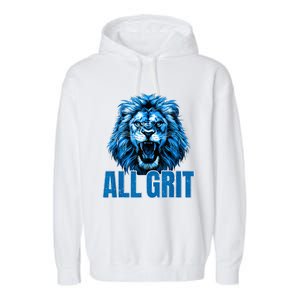 Spirit Quote All Grit Retro Lion Lover Garment-Dyed Fleece Hoodie