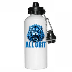 Spirit Quote All Grit Retro Lion Lover Aluminum Water Bottle