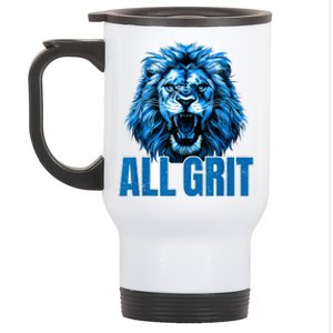 Spirit Quote All Grit Retro Lion Lover Stainless Steel Travel Mug