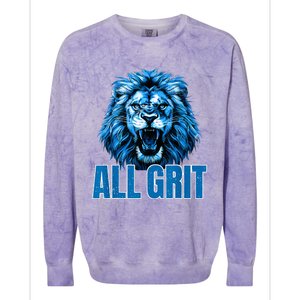 Spirit Quote All Grit Retro Lion Lover Colorblast Crewneck Sweatshirt